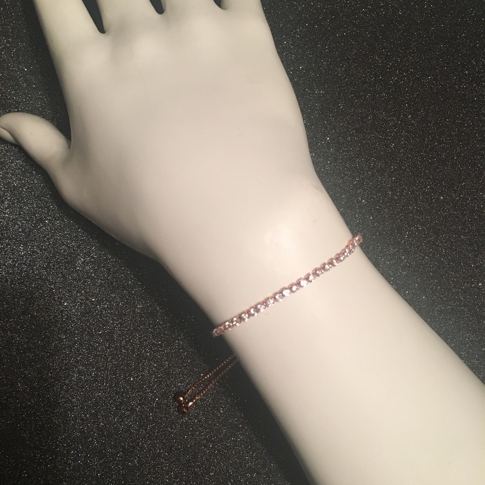 💕Rose Gold Crystal Adjustable Tennis Bracelet